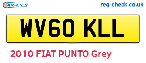 WV60KLL are the vehicle registration plates.