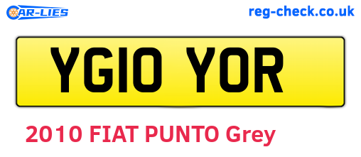 YG10YOR are the vehicle registration plates.