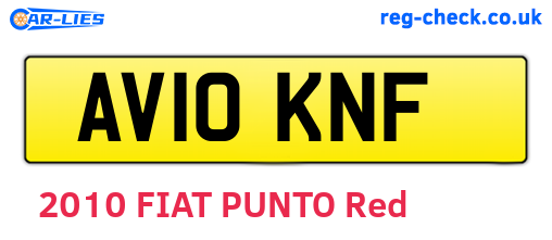 AV10KNF are the vehicle registration plates.