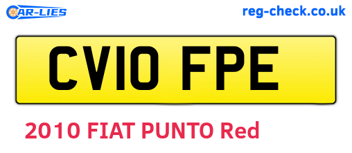 CV10FPE are the vehicle registration plates.