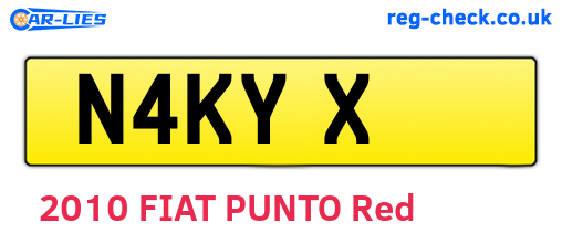 N4KYX are the vehicle registration plates.