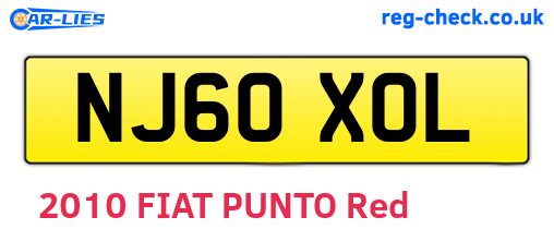 NJ60XOL are the vehicle registration plates.