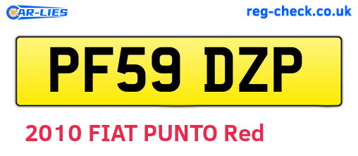 PF59DZP are the vehicle registration plates.