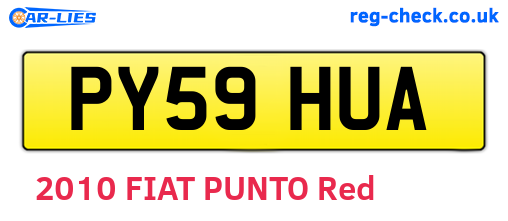PY59HUA are the vehicle registration plates.