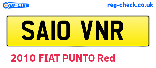 SA10VNR are the vehicle registration plates.