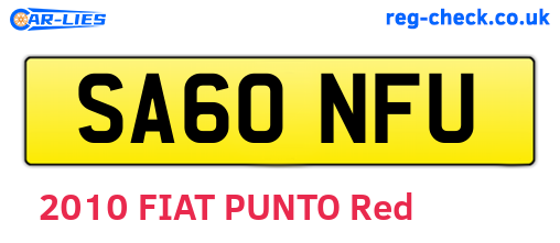 SA60NFU are the vehicle registration plates.