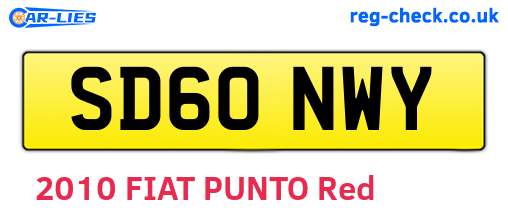 SD60NWY are the vehicle registration plates.