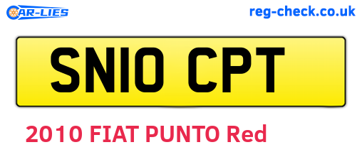 SN10CPT are the vehicle registration plates.