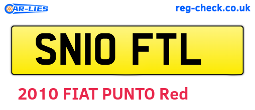 SN10FTL are the vehicle registration plates.
