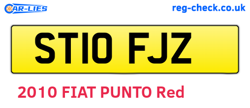 ST10FJZ are the vehicle registration plates.