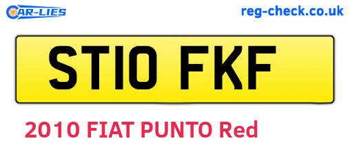 ST10FKF are the vehicle registration plates.
