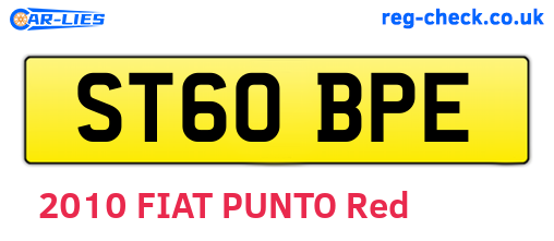 ST60BPE are the vehicle registration plates.