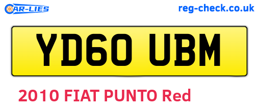 YD60UBM are the vehicle registration plates.