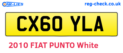 CX60YLA are the vehicle registration plates.