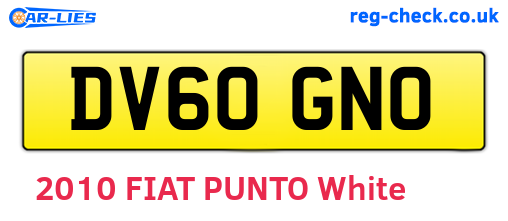 DV60GNO are the vehicle registration plates.