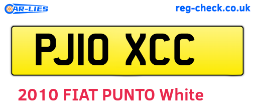 PJ10XCC are the vehicle registration plates.