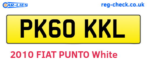 PK60KKL are the vehicle registration plates.