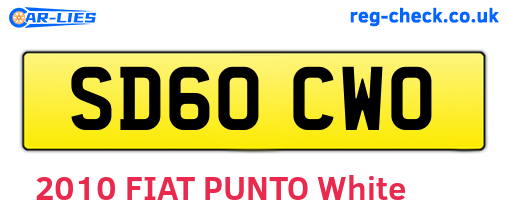 SD60CWO are the vehicle registration plates.