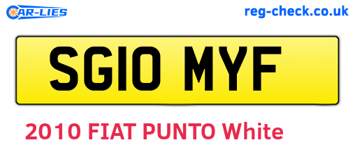 SG10MYF are the vehicle registration plates.