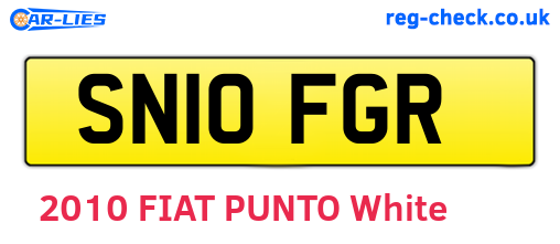 SN10FGR are the vehicle registration plates.