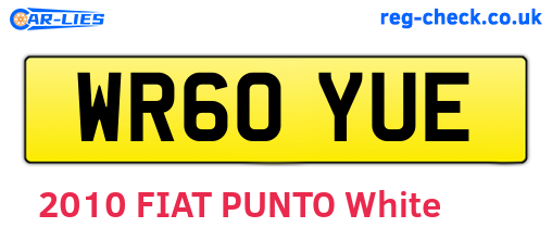 WR60YUE are the vehicle registration plates.