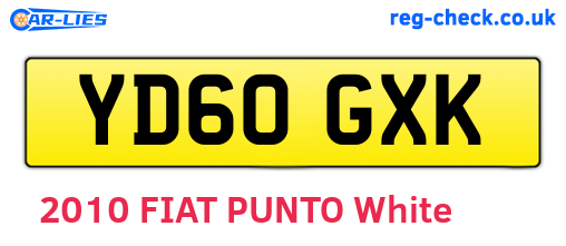 YD60GXK are the vehicle registration plates.