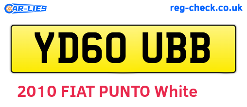 YD60UBB are the vehicle registration plates.