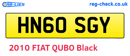 HN60SGY are the vehicle registration plates.