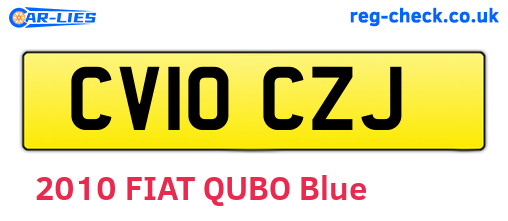 CV10CZJ are the vehicle registration plates.