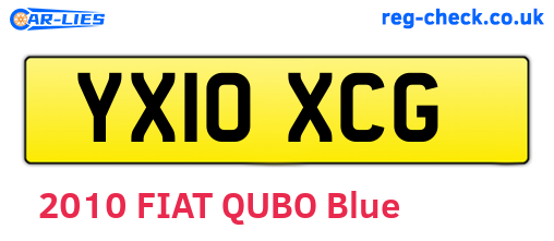 YX10XCG are the vehicle registration plates.