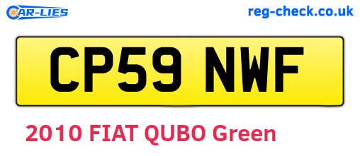 CP59NWF are the vehicle registration plates.