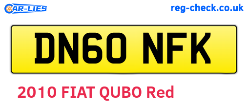 DN60NFK are the vehicle registration plates.