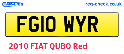 FG10WYR are the vehicle registration plates.