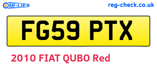 FG59PTX are the vehicle registration plates.