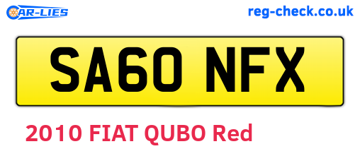 SA60NFX are the vehicle registration plates.
