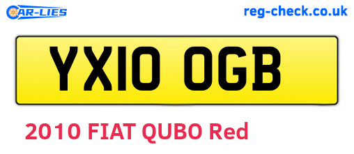 YX10OGB are the vehicle registration plates.