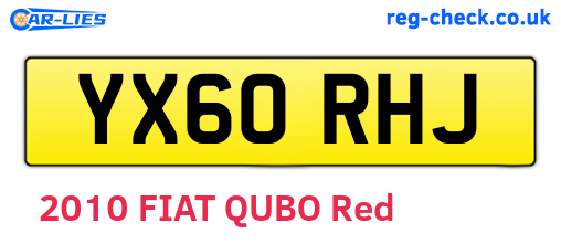 YX60RHJ are the vehicle registration plates.