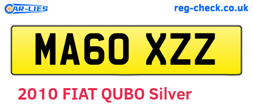 MA60XZZ are the vehicle registration plates.