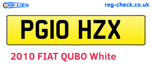 PG10HZX are the vehicle registration plates.