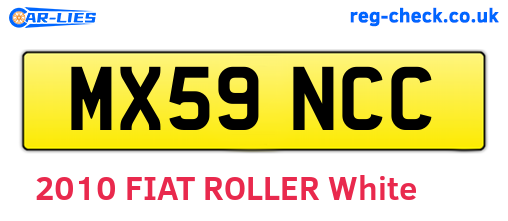 MX59NCC are the vehicle registration plates.