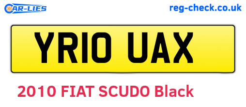 YR10UAX are the vehicle registration plates.