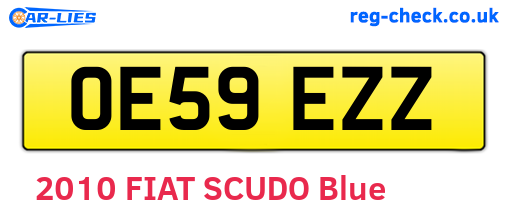 OE59EZZ are the vehicle registration plates.