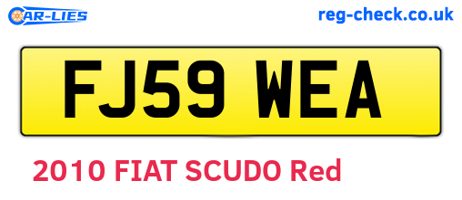 FJ59WEA are the vehicle registration plates.