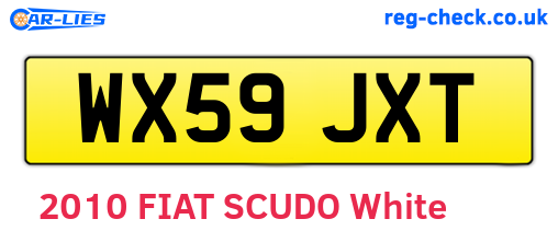 WX59JXT are the vehicle registration plates.