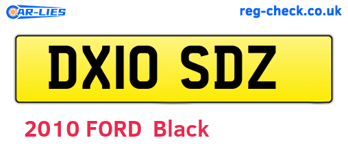 DX10SDZ are the vehicle registration plates.