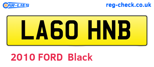 LA60HNB are the vehicle registration plates.