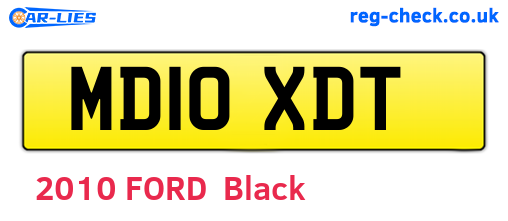 MD10XDT are the vehicle registration plates.