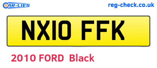 NX10FFK are the vehicle registration plates.