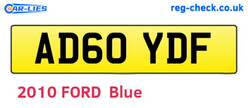 AD60YDF are the vehicle registration plates.