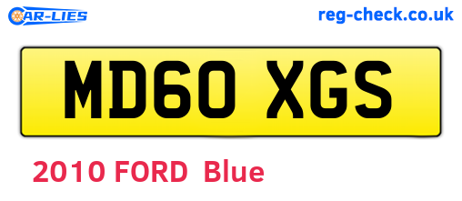 MD60XGS are the vehicle registration plates.